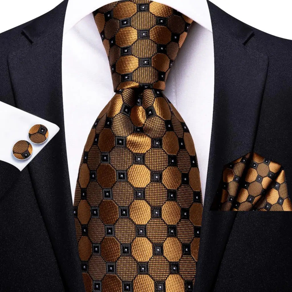 Hi-Tie Black Floral Silk Wedding Tie For Men