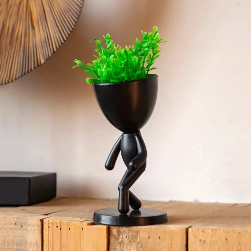 1Pc Character Shape With Plant Decoration