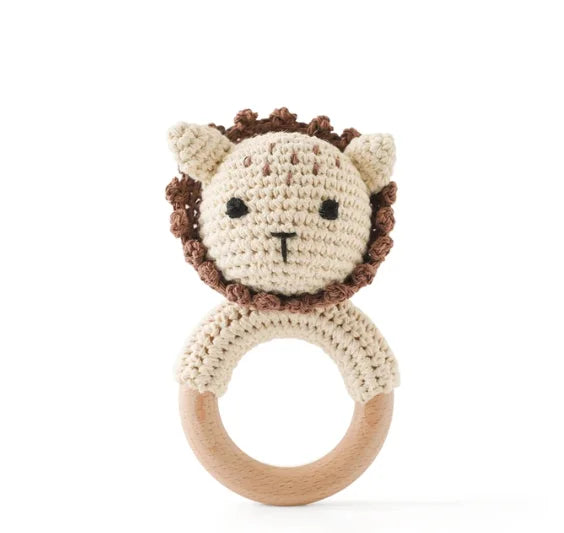 1PC Crochet Animal Bear Rattle Toy