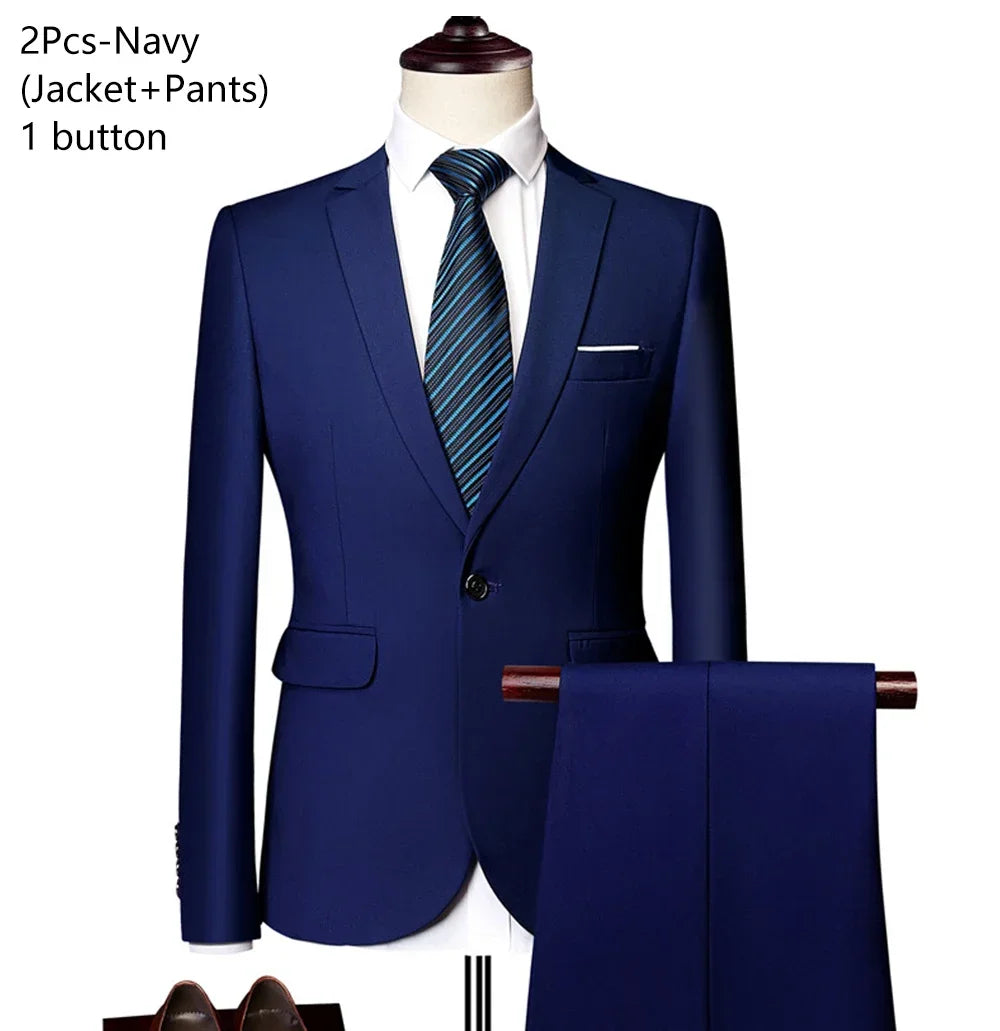 3 Pieces Set Luxury Fashion Full Jackets Vest, Pants, Blazers Outfit 2025