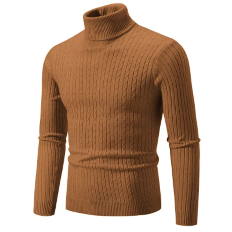 New Men's High Neck Sweater Pullover Knitted Warm