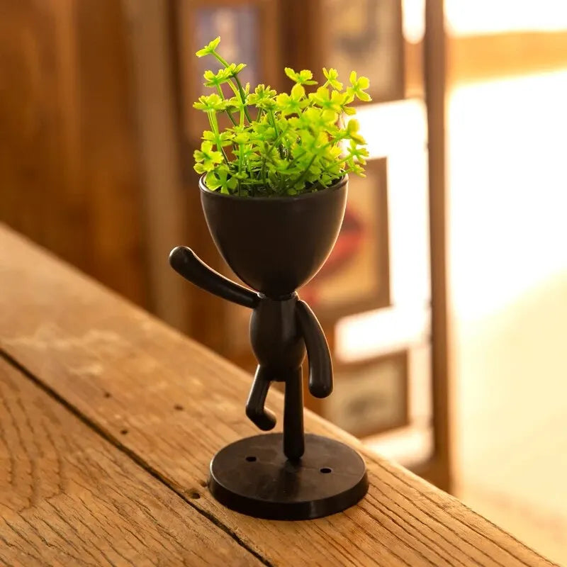 1Pc Character Shape With Plant Decoration