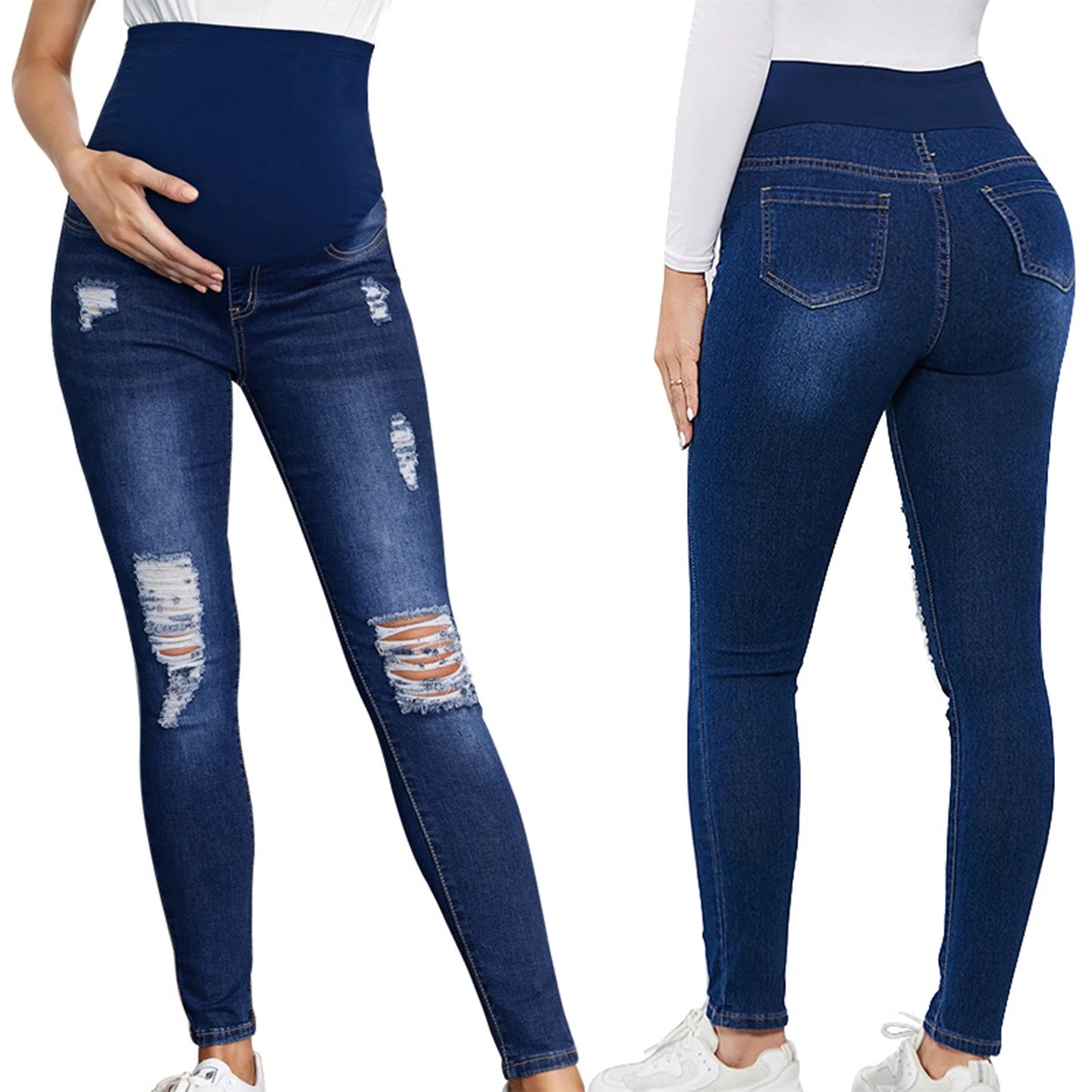 High Waist Support Belly Jeans