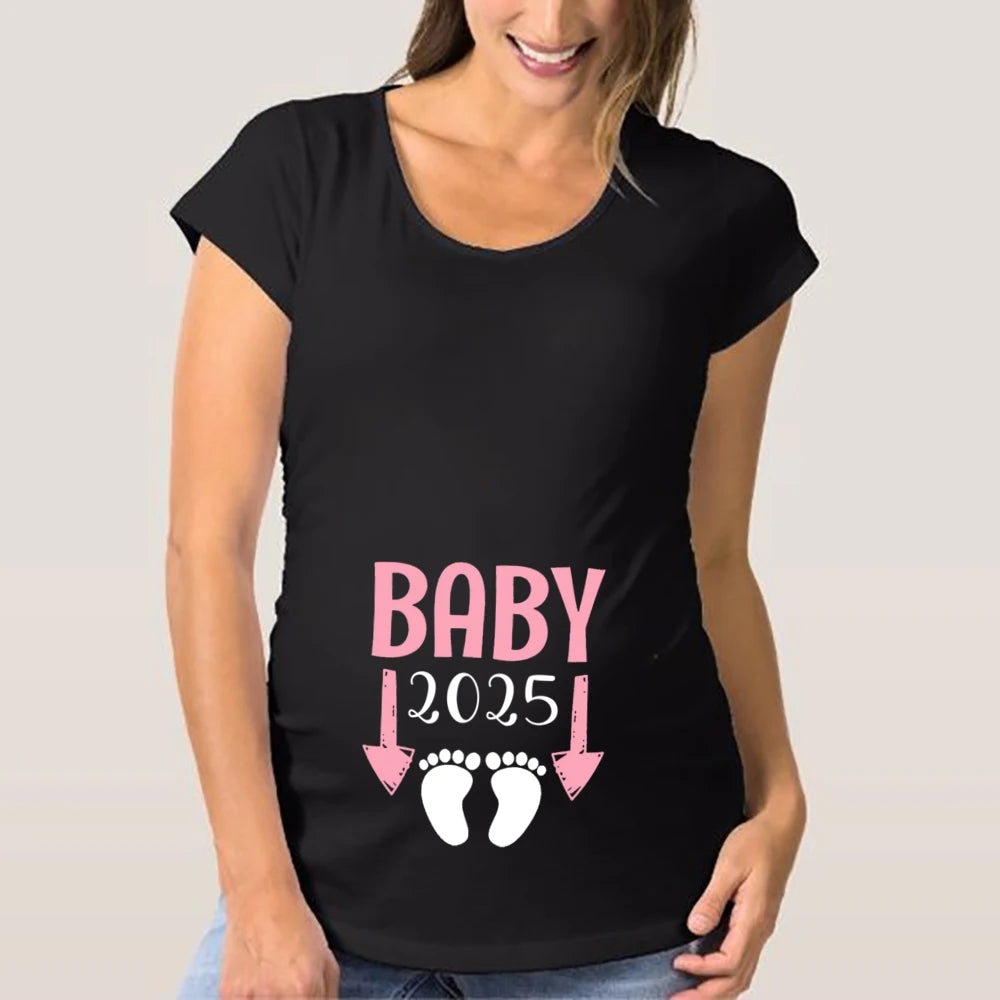 Baby Loading 2025 Printed Maternity T Shirt