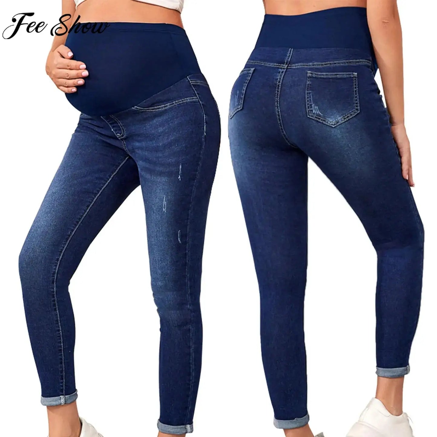 High Waist Support Belly Jeans