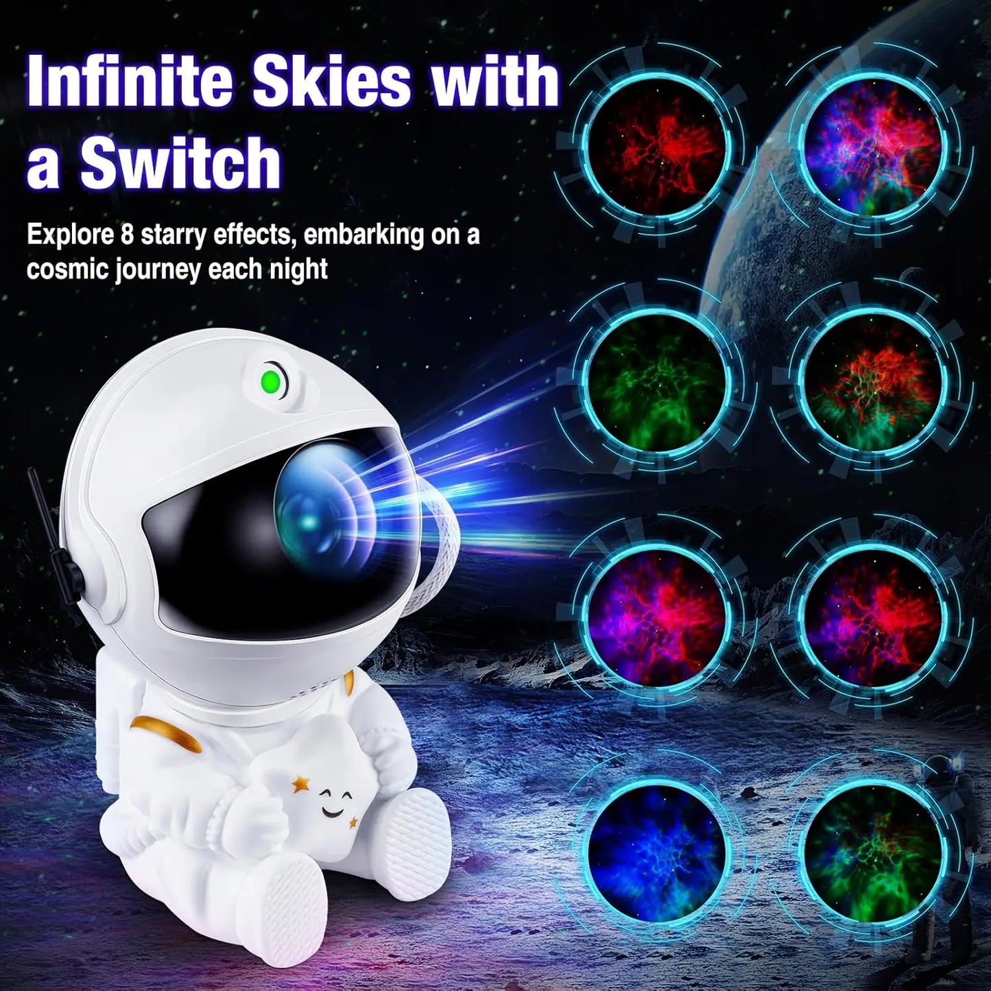 Star Projector Galaxy Night Light Astronaut Space