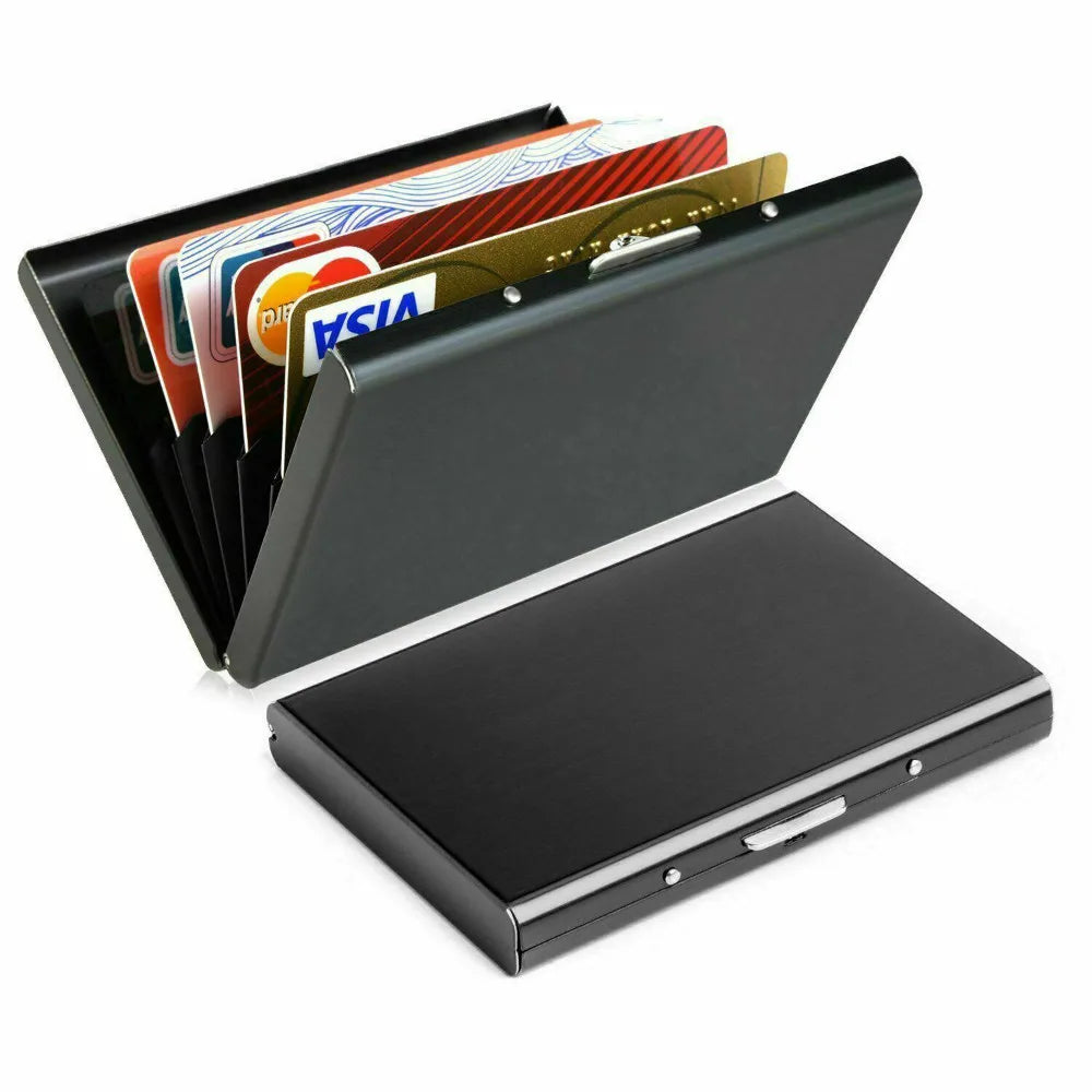 1pc Card Holder Men RFID Blocking Aluminum Metal Slim Wallet