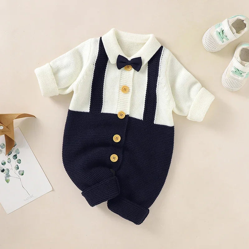 0-18M Infant Baby Boys Casual Knitted Romper