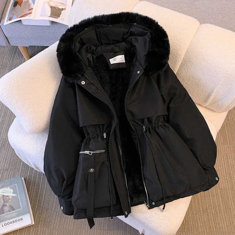 Fleece Lined Hood Down Jacket