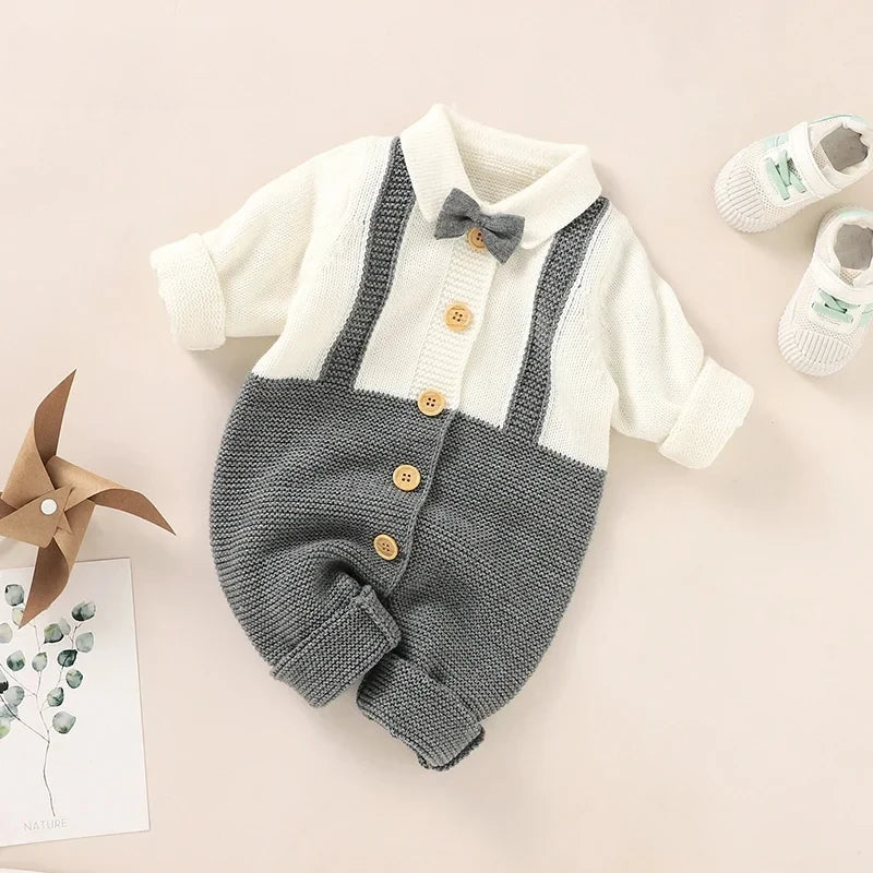 0-18M Infant Baby Boys Casual Knitted Romper