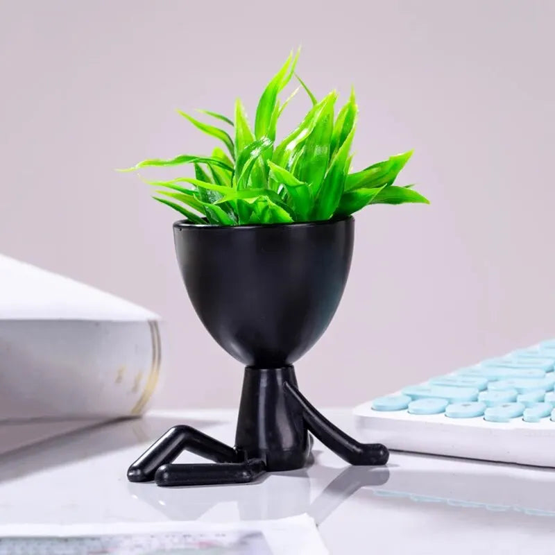 1Pc Character Shape With Plant Decoration