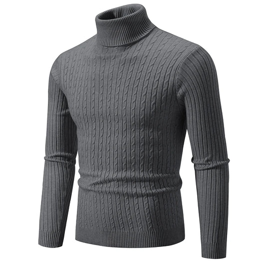 New Men's High Neck Sweater Pullover Knitted Warm