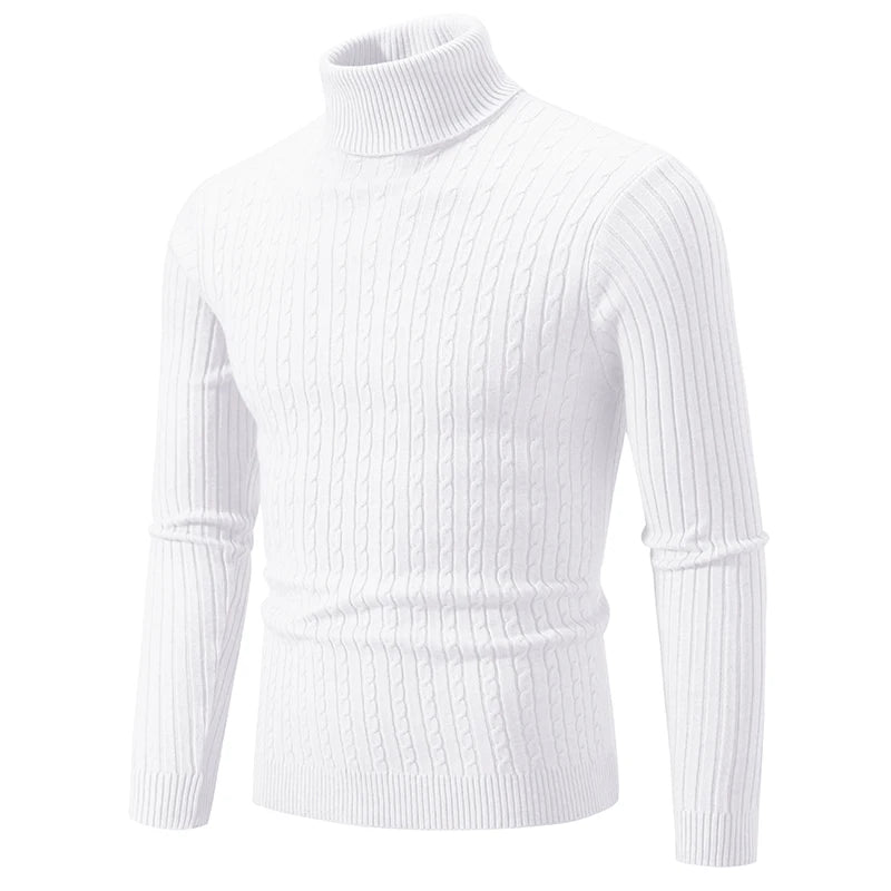 New Men's High Neck Sweater Pullover Knitted Warm