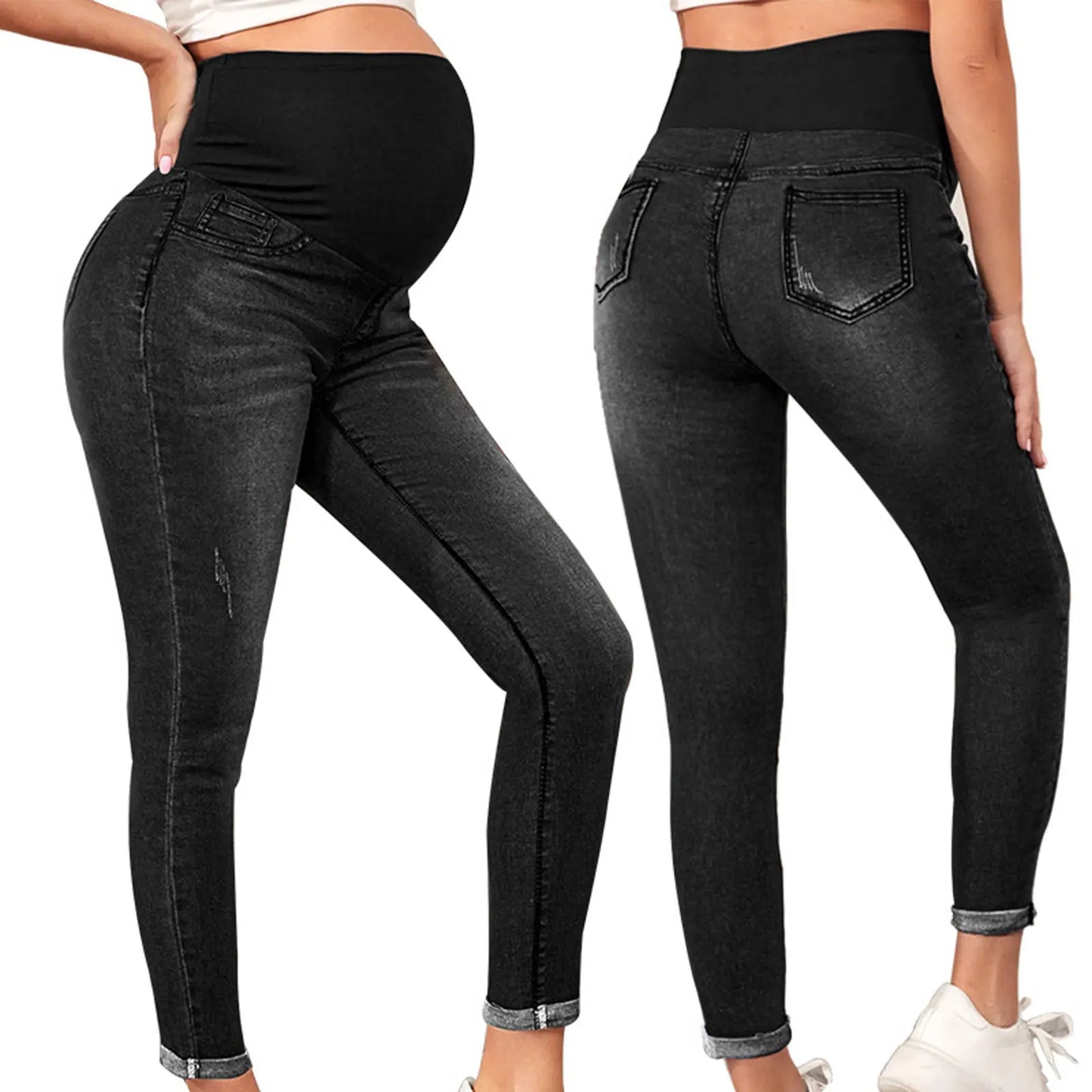 High Waist Support Belly Jeans