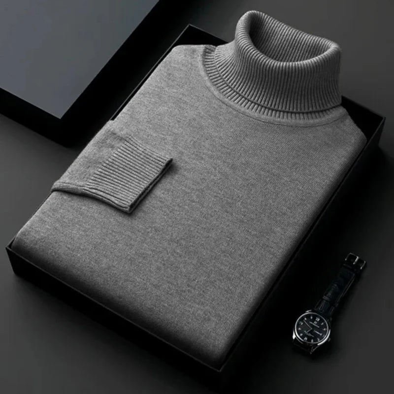 Men's High Quality Knitted Turtleneck Sweater