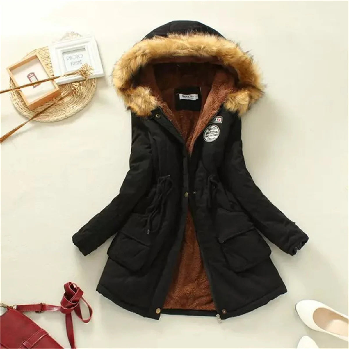 Fleece Lined Hood Down Jacket