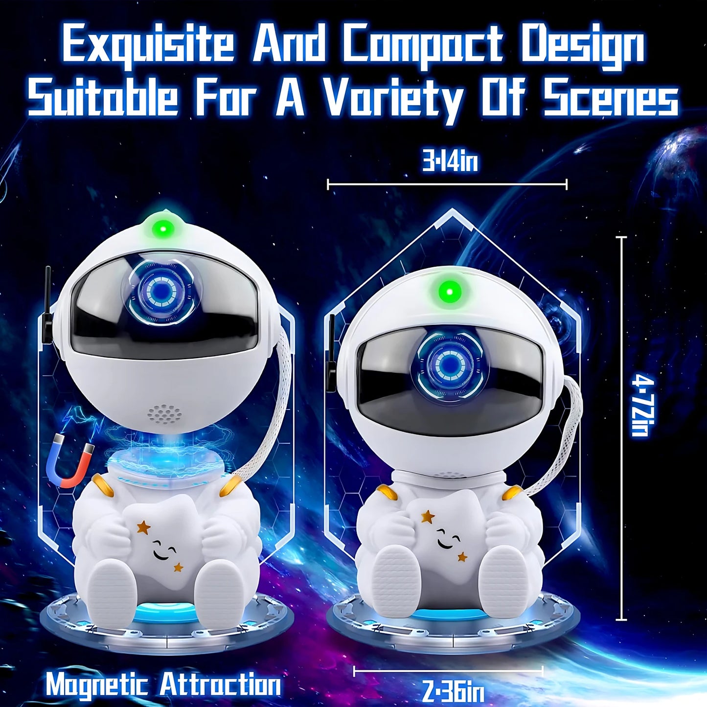 Star Projector Galaxy Night Light Astronaut Space