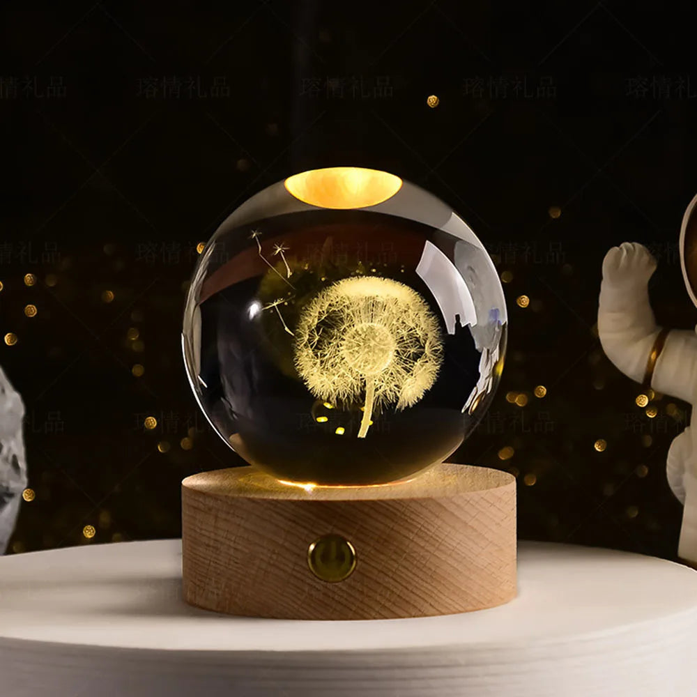 USB LED night light, Galaxy Crystal Ball lamp