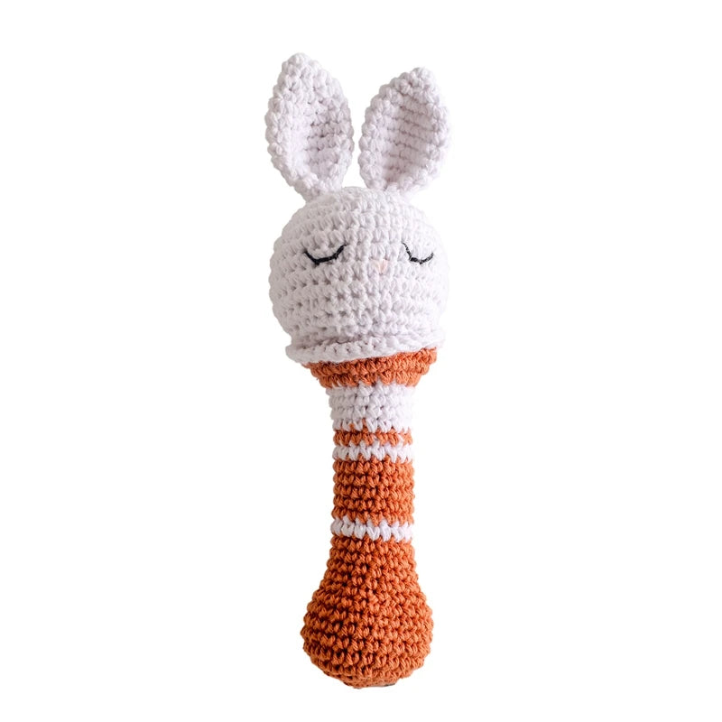 1PC Crochet Animal Bear Rattle Toy